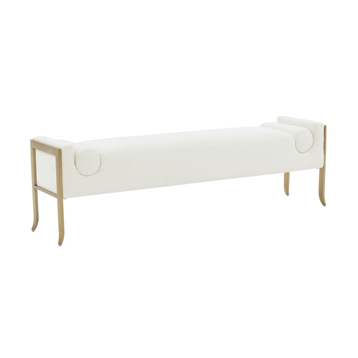 Ines Cream Textured Velvet Bench Model: TOV-OC68642