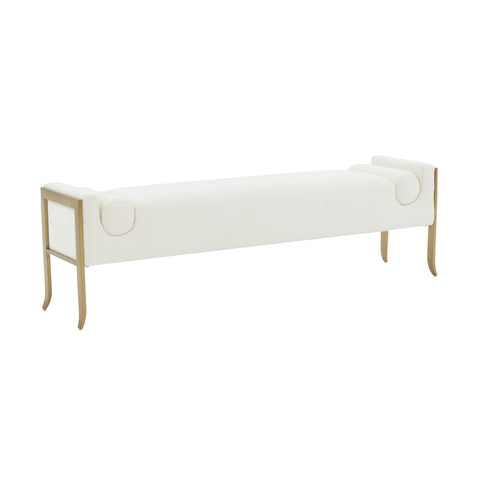 Ines Cream Textured Velvet Bench Model: TOV-OC68642