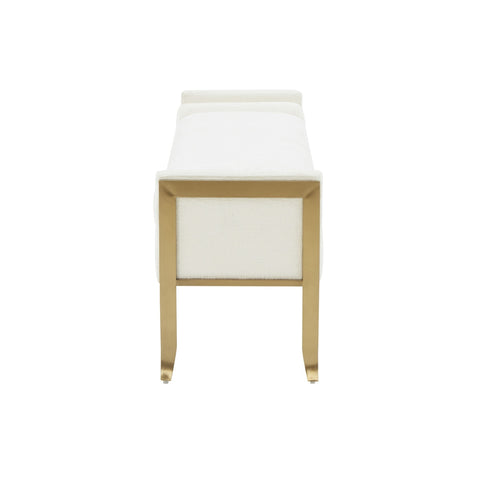 Ines Cream Textured Velvet Bench Model: TOV-OC68642