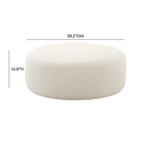 Broohah Cream Boucle Ottoman Model: TOV-OC68657