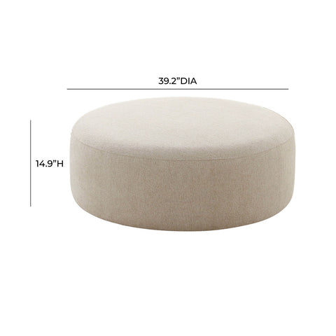 Broohah Beige Linen Ottoman Model: TOV-OC68658