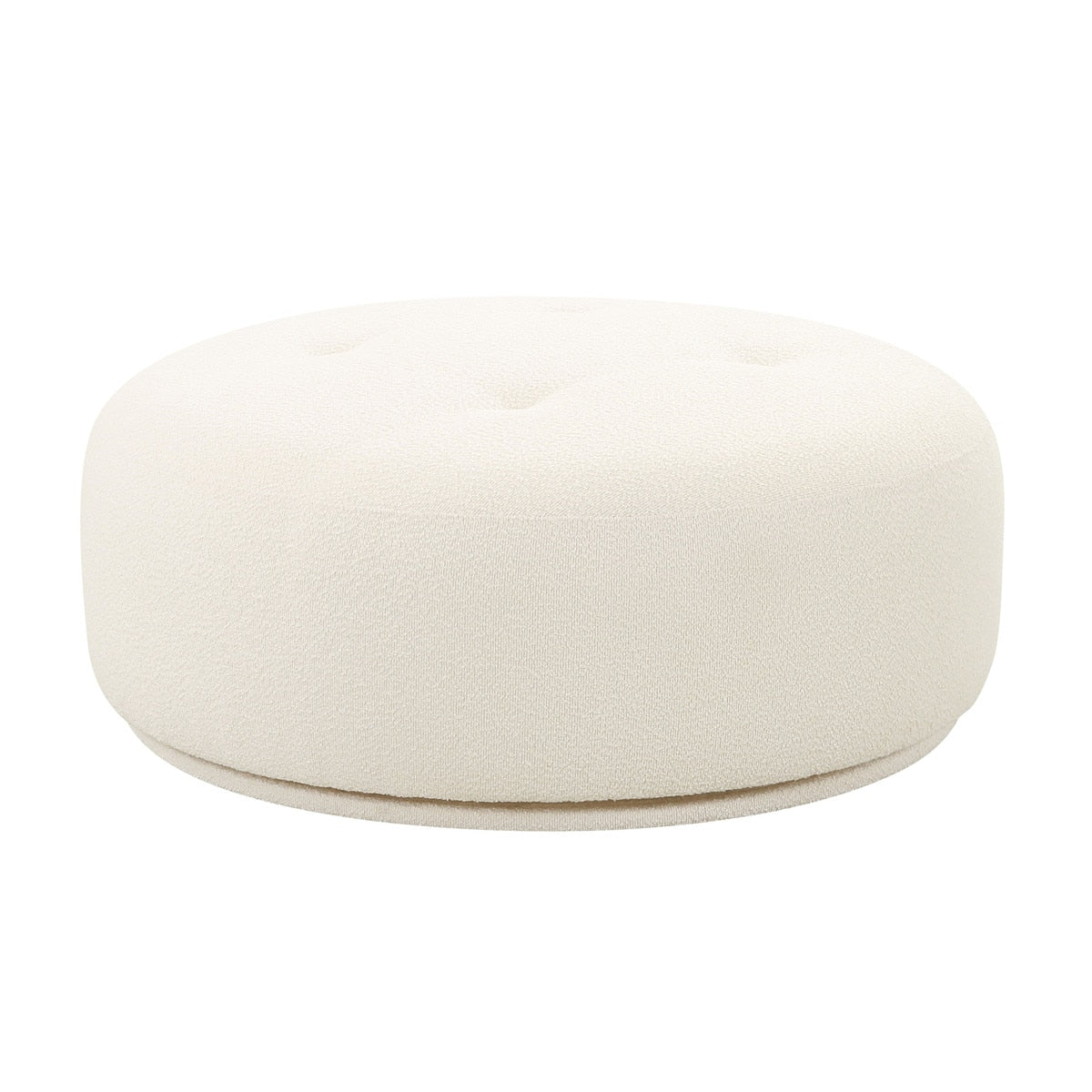 Fickle Cream Boucle Swivel Ottoman Model: TOV-OC68672