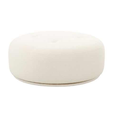 Fickle Cream Boucle Swivel Ottoman Model: TOV-OC68672