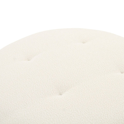 Fickle Cream Boucle Swivel Ottoman Model: TOV-OC68672