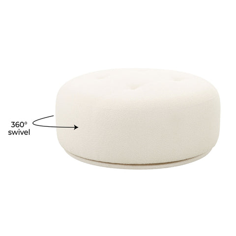 Fickle Cream Boucle Swivel Ottoman Model: TOV-OC68672