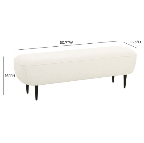 Denise Cream Boucle Bench Model: TOV-OC68691