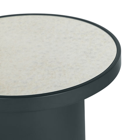 Nautilus Antique Silver Mirrored Side Table Model: TOV-OC68721