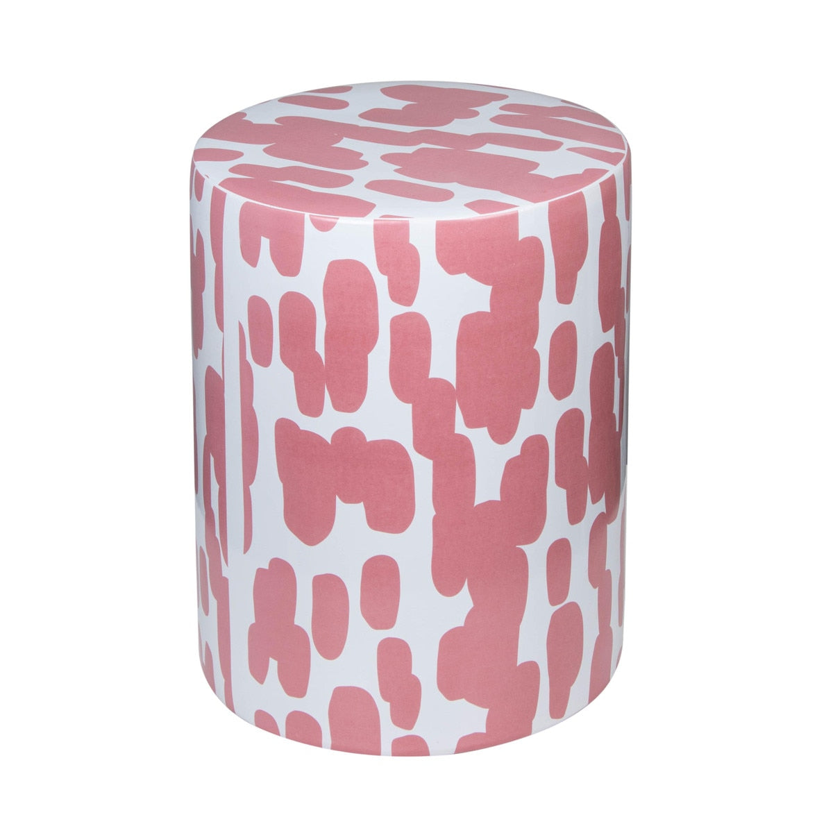 Taurus Ceramic Stool in Pink Strokes Print Model: TOV-OC68775