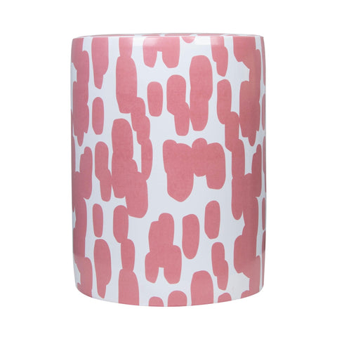 Taurus Ceramic Stool in Pink Strokes Print Model: TOV-OC68775