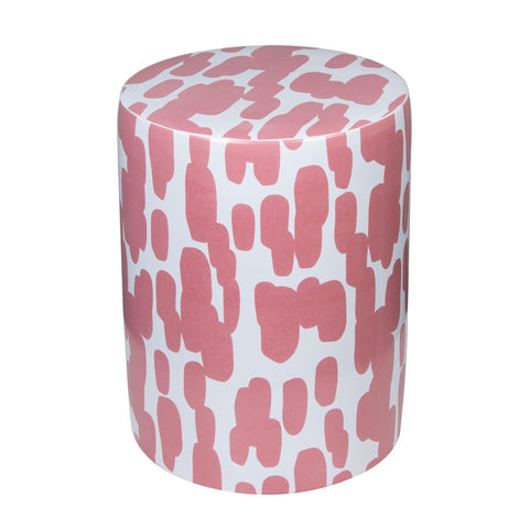 Taurus Ceramic Stool in Pink Strokes Print Model: TOV-OC68775