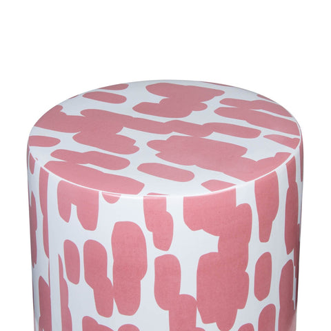 Taurus Ceramic Stool in Pink Strokes Print Model: TOV-OC68775