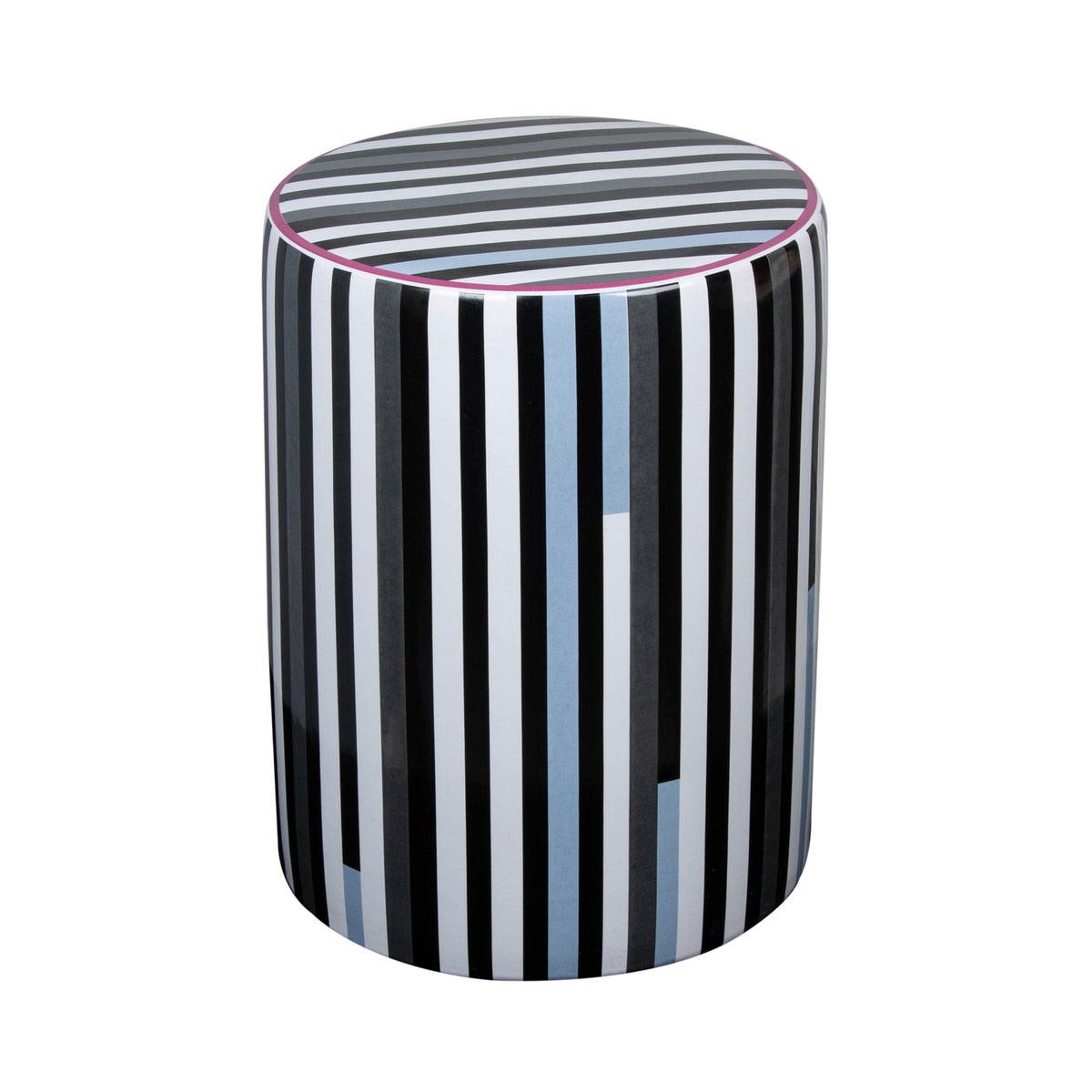 Taurus Ceramic Stool in Modern Stripes Print Model: TOV-OC68776