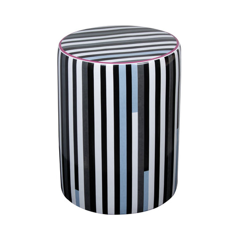 Taurus Ceramic Stool in Modern Stripes Print Model: TOV-OC68776