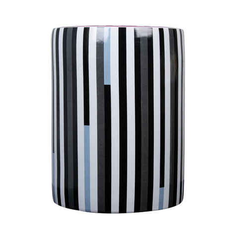 Taurus Ceramic Stool in Modern Stripes Print Model: TOV-OC68776