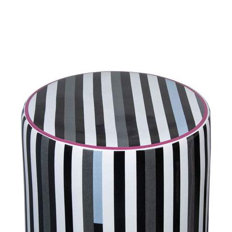Taurus Ceramic Stool in Modern Stripes Print Model: TOV-OC68776