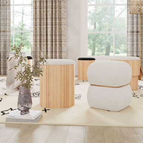 Sagano White Tiered Storage Ottoman Model: TOV-OC68795