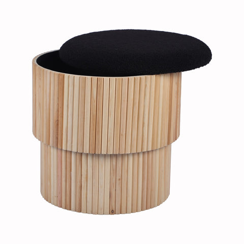 Sagano Black Tiered Storage Ottoman Model: TOV-OC68796