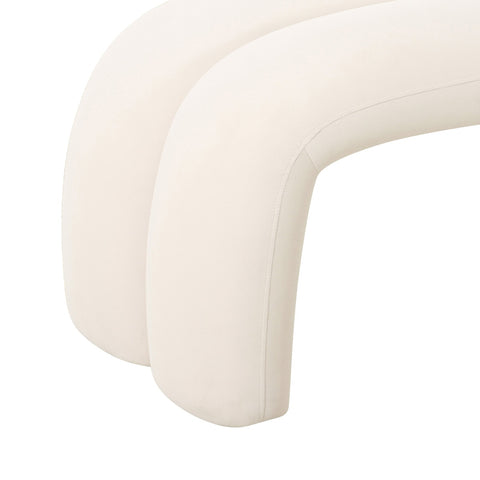 Leigh Cream Velvet Channeled Bench Model: TOV-OC68824