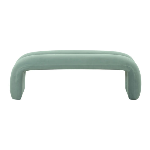Leigh Green Velvet Channeled Bench Model: TOV-OC68825