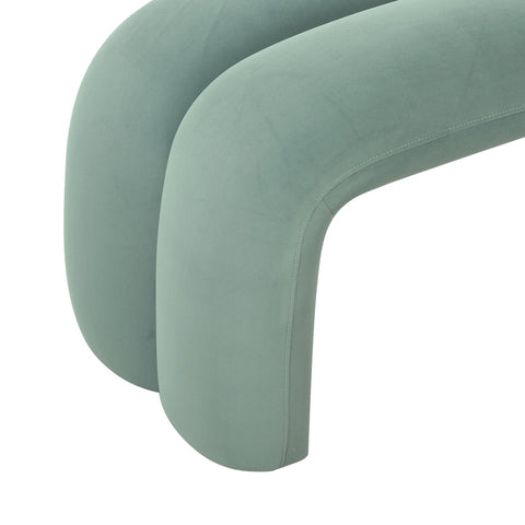 Leigh Green Velvet Channeled Bench Model: TOV-OC68825