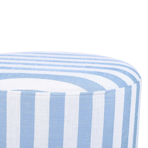Dex Pastel Blue Striped Linen Ottoman Model: TOV-OC68885