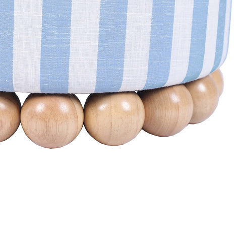 Dex Pastel Blue Striped Linen Ottoman Model: TOV-OC68885