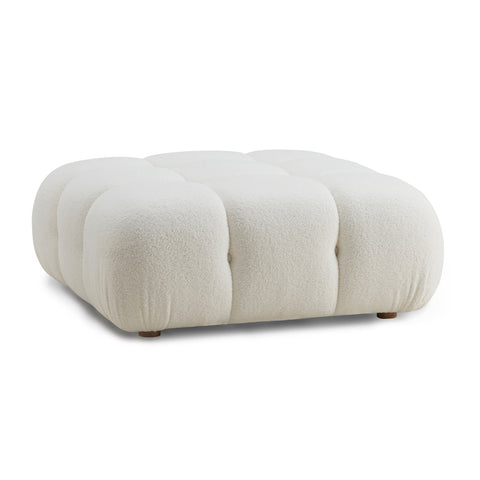 Calliope Cream Vegan Shearling Modular Ottoman Model: TOV-OC68921