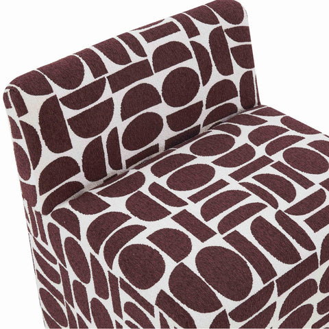 Pippa Merlot Geometric Jacquard Weave Stool Model: TOV-OC68929