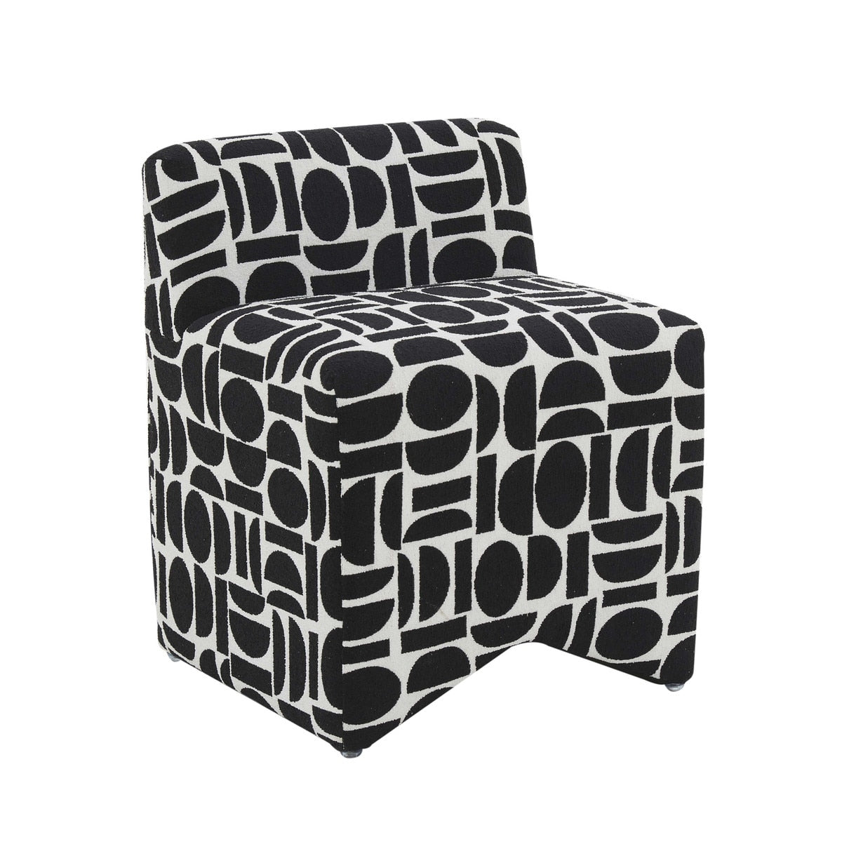 Pippa Black Geometric Jacquard Weave Stool Model: TOV-OC68930