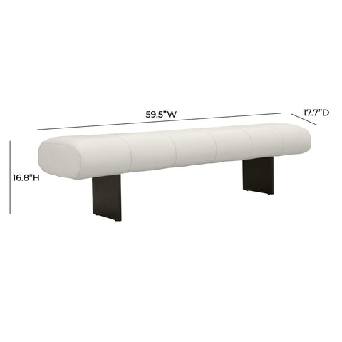Karol Cream Performance Vegan Leather Bench Model: TOV-OC68949