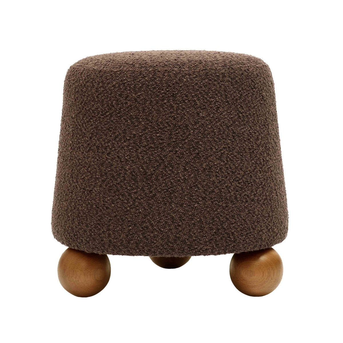 Jaine Chocolate Brown Boucle Stool Model: TOV-OC68991