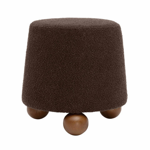 Jaine Chocolate Brown Boucle Stool Model: TOV-OC68991