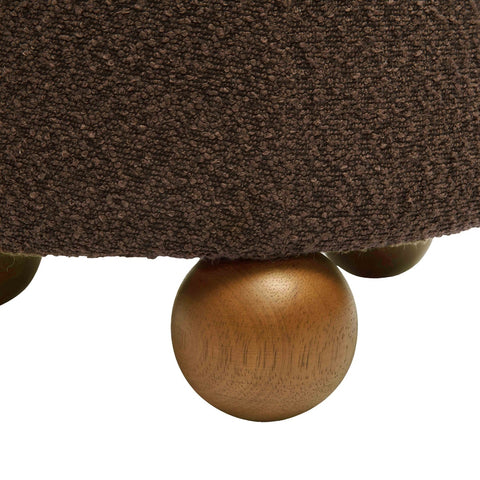 Jaine Chocolate Brown Boucle Stool Model: TOV-OC68991