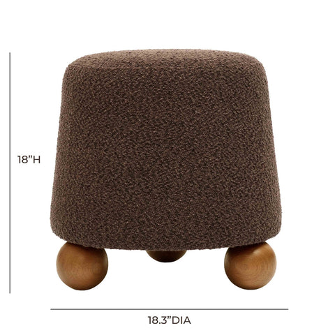 Jaine Chocolate Brown Boucle Stool Model: TOV-OC68991