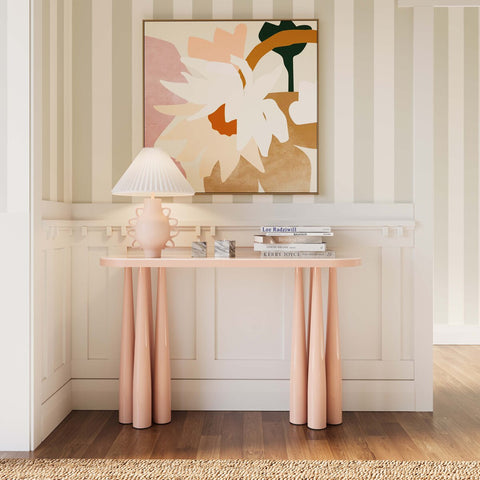 Titan Peach Rose Glossy Console Table Model: TOV-OC69000