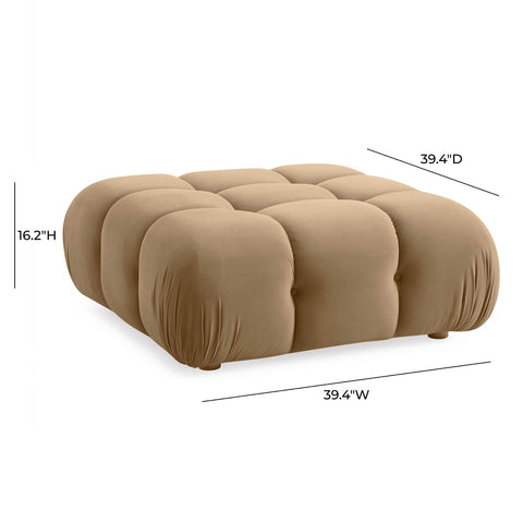 Calliope Cafe Au Lait Performance Velvet Modular Ottoman Model: TOV-OC69016