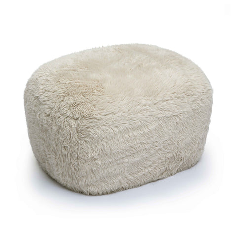 Britt Natural Vegan Shearling Ottoman Model: TOV-OC69026