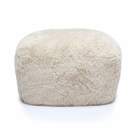 Britt Natural Vegan Shearling Ottoman Model: TOV-OC69026