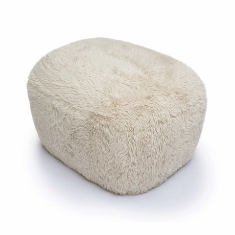 Britt Natural Vegan Shearling Ottoman Model: TOV-OC69026