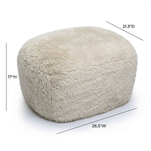 Britt Natural Vegan Shearling Ottoman Model: TOV-OC69026