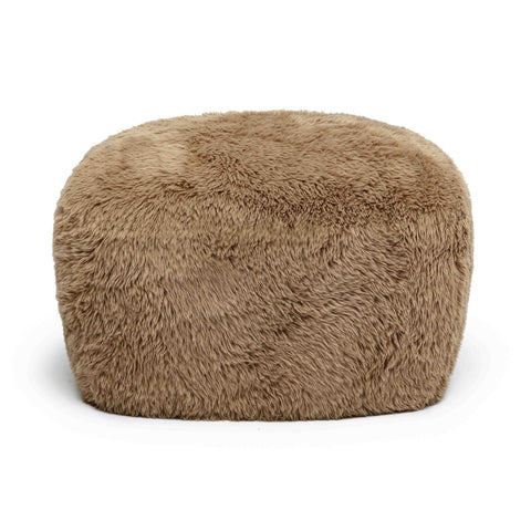 Britt Dark Taupe Vegan Shearling Ottoman Model: TOV-OC69027