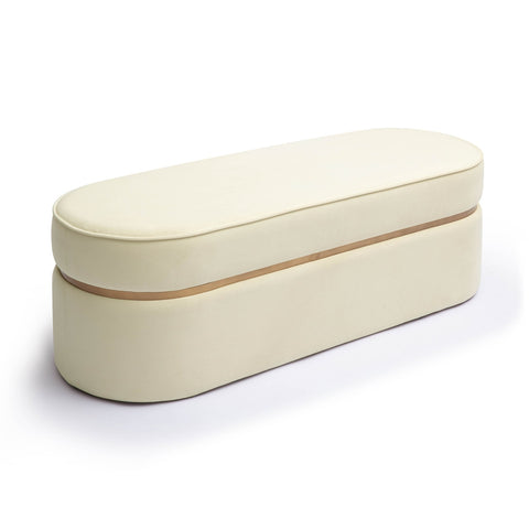 Pomp Cream Velvet Bench Model: TOV-OC69028