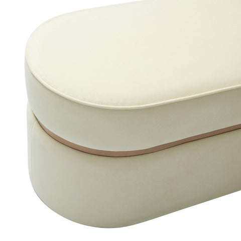 Pomp Cream Velvet Bench Model: TOV-OC69028