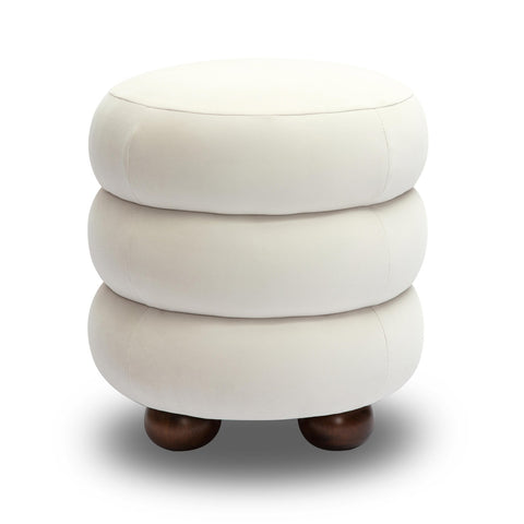 Stefanie Cream Velvet Ottoman Model: TOV-OC69062
