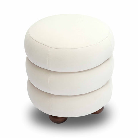 Stefanie Cream Velvet Ottoman Model: TOV-OC69062