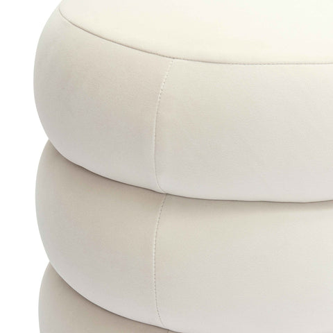 Stefanie Cream Velvet Ottoman Model: TOV-OC69062