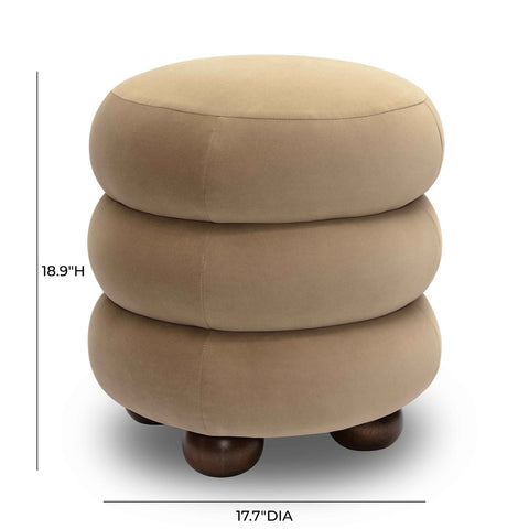 Stefanie Taupe Velvet Ottoman Model: TOV-OC69063