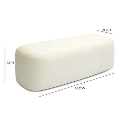 Graceland Cream Faux Mohair Bench Model: TOV-OC69114