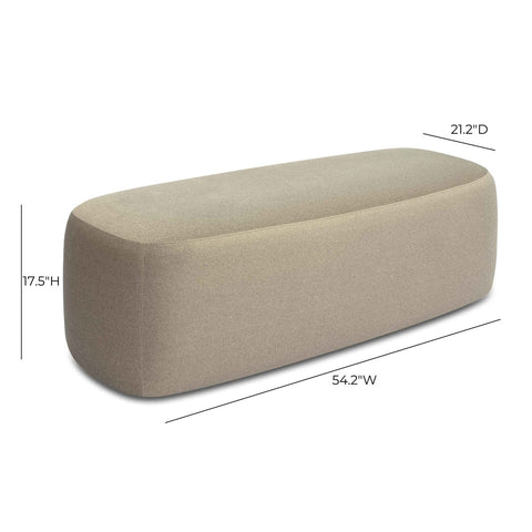 Graceland Taupe Faux Mohair Bench Model: TOV-OC69115