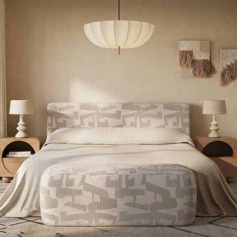 Graceland Cream Jacquard Bench Model: TOV-OC69116